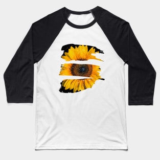 Sunflower brush stroke Baseball T-Shirt